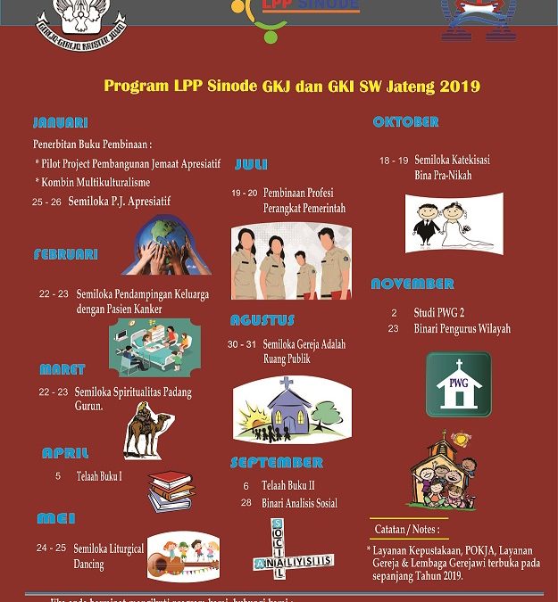 Agenda Kegiatan LPP Sinode tahun 2019