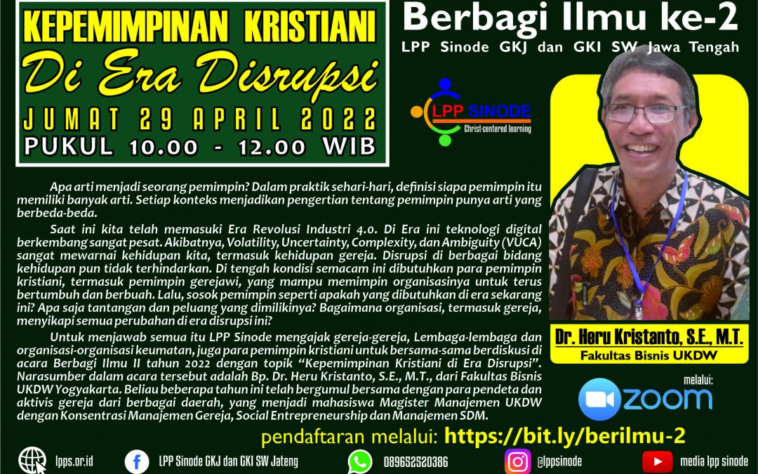 Kepemimpinan Kristiani di Era Disrupsi